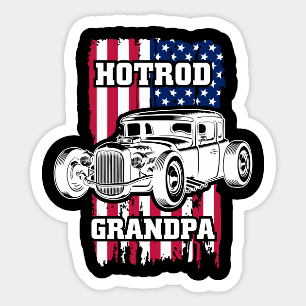 Hot Rod Grandpa American Vintage Tuning Mechanic Sticker by FunnyphskStore